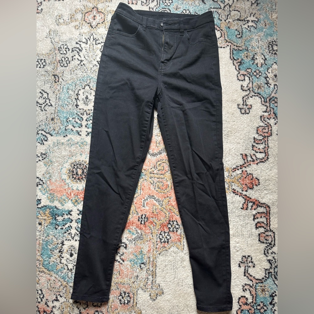 American eagle black curvy jeggings
